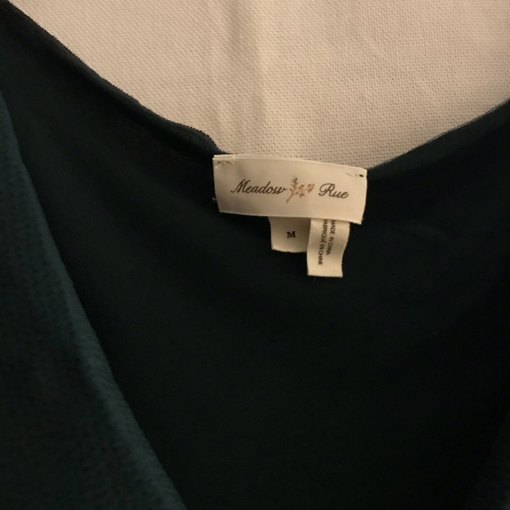 Dark Green Silky Anthro Top - Picture 3 of 7